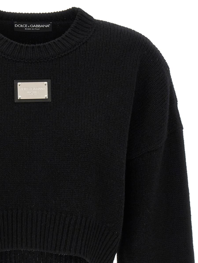 Shop Dolce & Gabbana Logo Plaque Sweater In Black