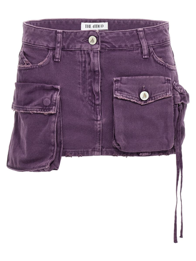 Shop Attico The  'fay' Skirt In Purple