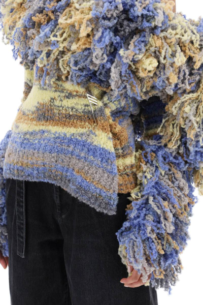 Shop Attico The  'rhona' Cradigan In Boucle Knit In Multicolor
