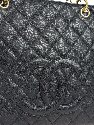 Pre-owned Chanel 2003 Petite Shopping Tote Bag In Black
