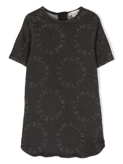Shop Stella Mccartney Logo-print T-shirt Dress In Black