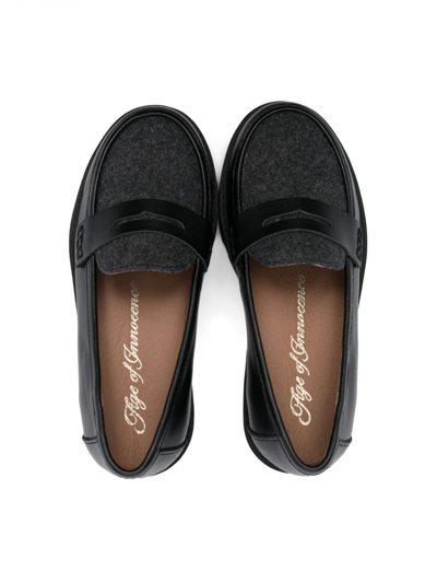 Shop Age Of Innocence Round-toe Leather Loafers In Black