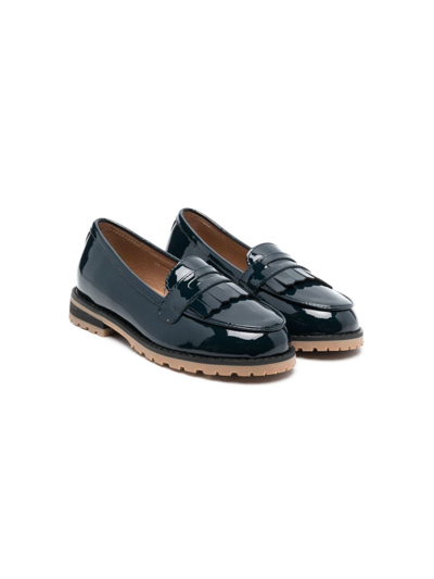 Shop Age Of Innocence Round-toe Leather Loafers In Blue