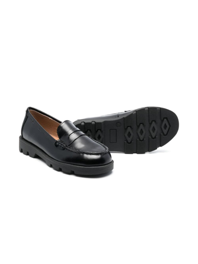 Shop Age Of Innocence Chunky Leather Penny Loafers In Black