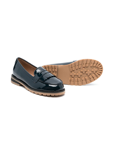 Shop Age Of Innocence Round-toe Leather Loafers In Blue