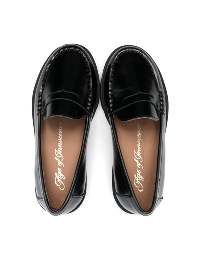 Shop Age Of Innocence Chunky Leather Penny Loafers In Black