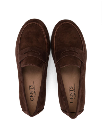 Shop Age Of Innocence Round-toe Suede Loafers In Brown