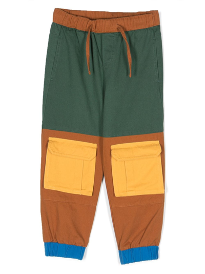 Shop Stella Mccartney Colour-block Cargo Trousers In Green