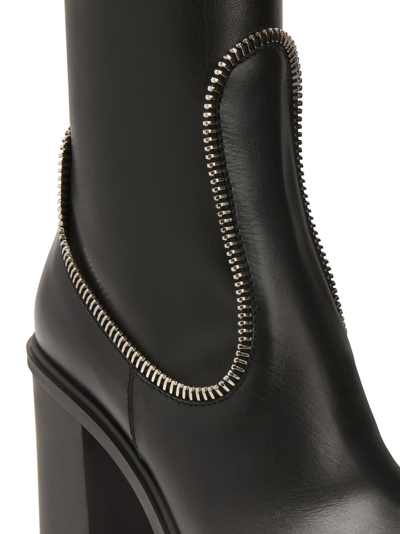 Shop Giuseppe Zanotti Cubalibre 110mm Zip-detail Boots In Black