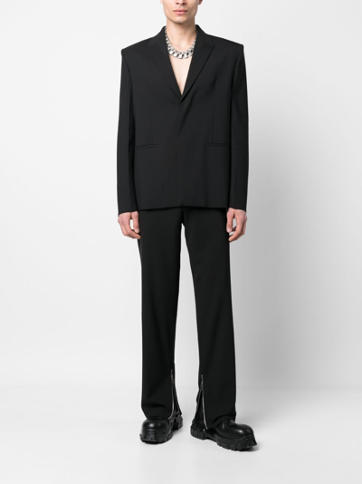 Shop Off-white Zip-cuffs Straight-leg Trousers In 1010 Black Black