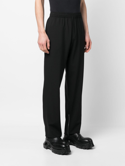 Shop Off-white Zip-cuffs Straight-leg Trousers In 1010 Black Black