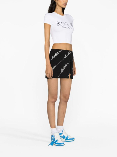 Rotate Birger Christensen Rotate Women Cotton Blend Shorts With Contrasting Logo In Black