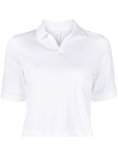 Shop Lululemon Swiftly Cotton Polo Shirt In White