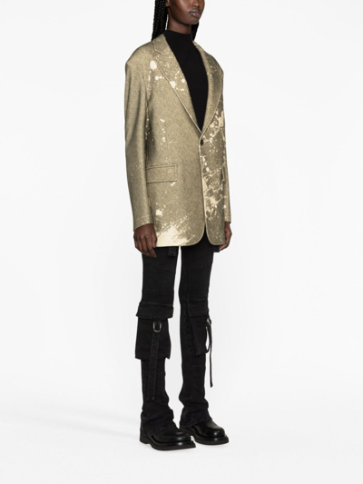 R13 Oversized Ragged Blazer In Green