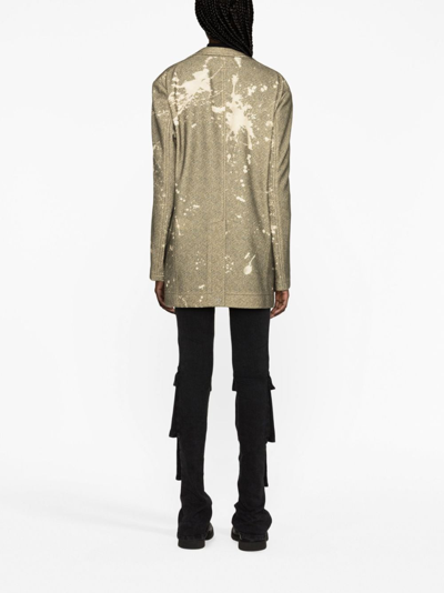 R13 Oversized Ragged Blazer In Green