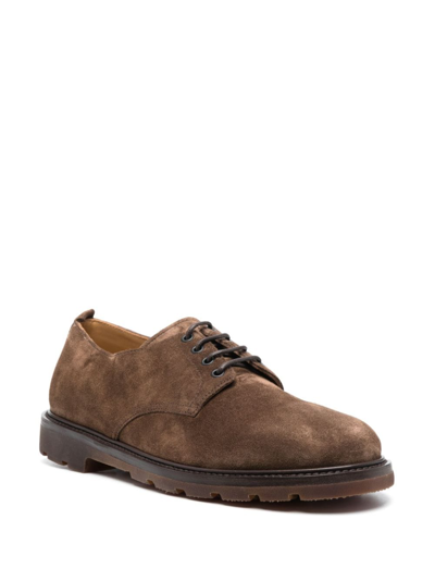 Shop Henderson Baracco Lace-up Suede Derby Shoes In Brown