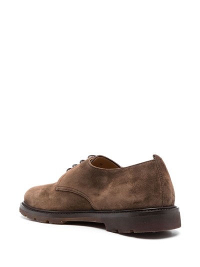 Shop Henderson Baracco Lace-up Suede Derby Shoes In Brown