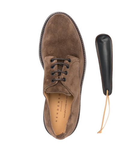 Shop Henderson Baracco Lace-up Suede Derby Shoes In Brown