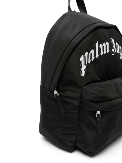 Shop Palm Angels Logo-print Zip-fastening Backpack In Black