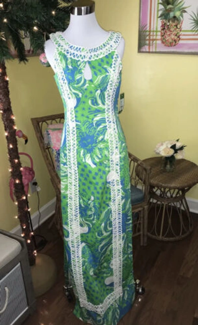 Pre-owned Lilly Pulitzer Forsyth Maxi ? Limeade Roar Of The Jungle Size 2,4,8 Rare In Multicolor