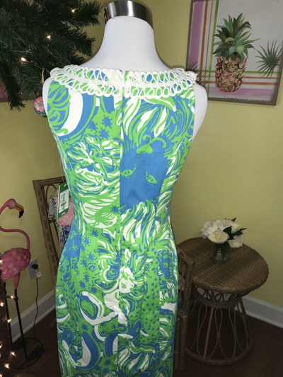 Pre-owned Lilly Pulitzer Forsyth Maxi ? Limeade Roar Of The Jungle Size 2,4,8 Rare In Multicolor