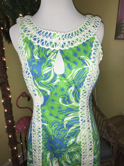 Pre-owned Lilly Pulitzer Forsyth Maxi ? Limeade Roar Of The Jungle Size 2,4,8 Rare In Multicolor