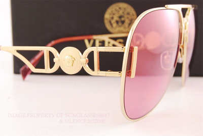 Pre-owned Versace Brand  Sunglasses Ve 2255 1002/a4 Gold/pink For Women