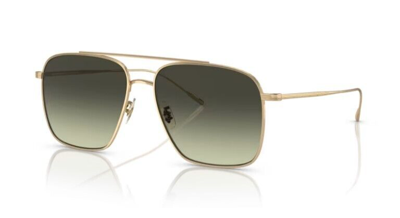 OLIVER PEOPLES Pre-owned 0ov1320st Dresner 5292bh Gold/gradient G-15 Dark Green Sunglasses