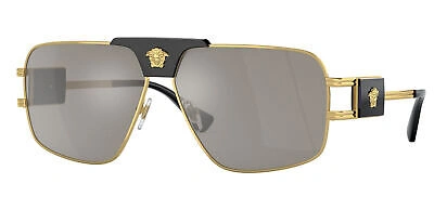Pre-owned Versace Ve 2251 Gold/grey Silver Mirror 63/12/145 Men Sunglasses