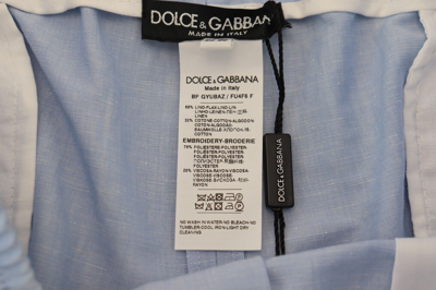 Pre-owned Dolce & Gabbana Shorts Light Blue Bermuda Mid Waist Casual It56/w42/xl 720usd