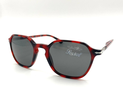 Pre-owned Persol Po3256s Sunglasses 1100/b1 Red/dark Grey Lens 51mm In Gray