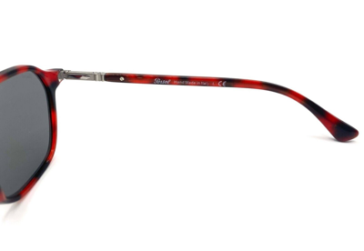 Pre-owned Persol Po3256s Sunglasses 1100/b1 Red/dark Grey Lens 51mm In Gray