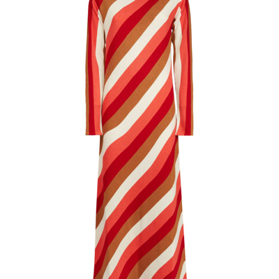 Shop La Doublej Knit Swing Dress In Stripes