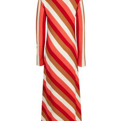 Shop La Doublej Knit Swing Dress In Stripes