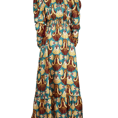 Shop La Doublej Biennale Long Dress In Dendera Light Blue