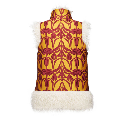 La Doublej Sleeveless Folk Jacket In Papyrus Gold