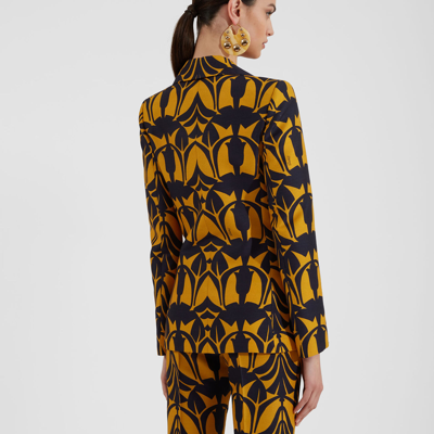 La Doublej 24/7 Papyrus-print Cady Blazer In Papyrus Gold