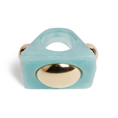 La Doublej Hathor Square Ring In Light Blue