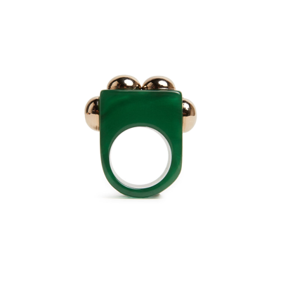 Shop La Doublej Nefertiti Ring In Green