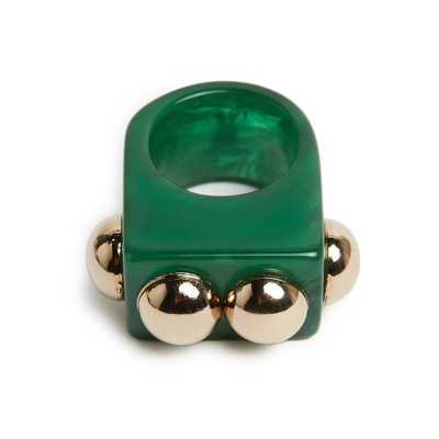 Shop La Doublej Nefertiti Ring In Green