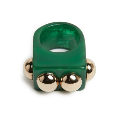 La Doublej Nefertiti Ring In Green