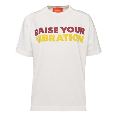 La Doublej House T-shirt In Raise Your Vibration Off White