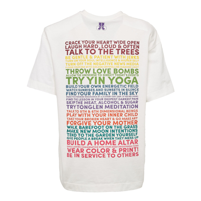 Shop La Doublej House T-shirt In Raise Your Vibration Off White