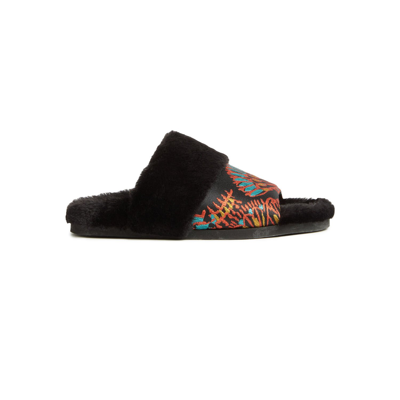 Shop La Doublej Winter Slides In Sicomore Black