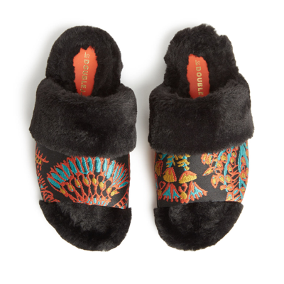 Shop La Doublej Winter Slides In Sicomore Black