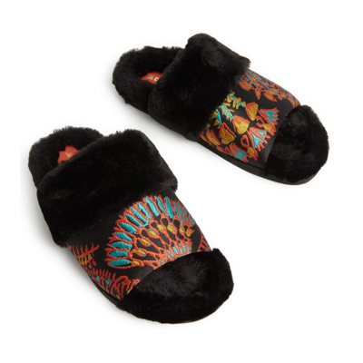 Shop La Doublej Winter Slides In Sicomore Black