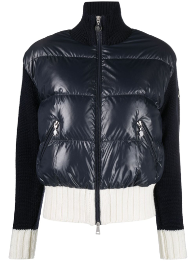 Shop Moncler Padded Cardigan - Women's - Polyamide/polyester/feather Down In Blue