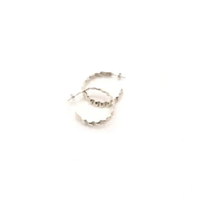 Shop Hannah Bourn Silver Large Cockle Hoops In Metallic