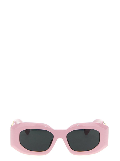 Shop Versace Eyewear Rectangular Frame Sunglasses In Pink