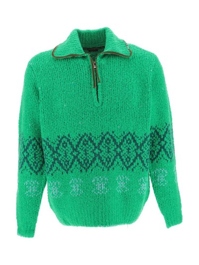 Shop Andersson Bell Tetlin Pattern Intarsia Knitted Half In Green